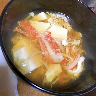 かさまし豆腐入りかに玉汁